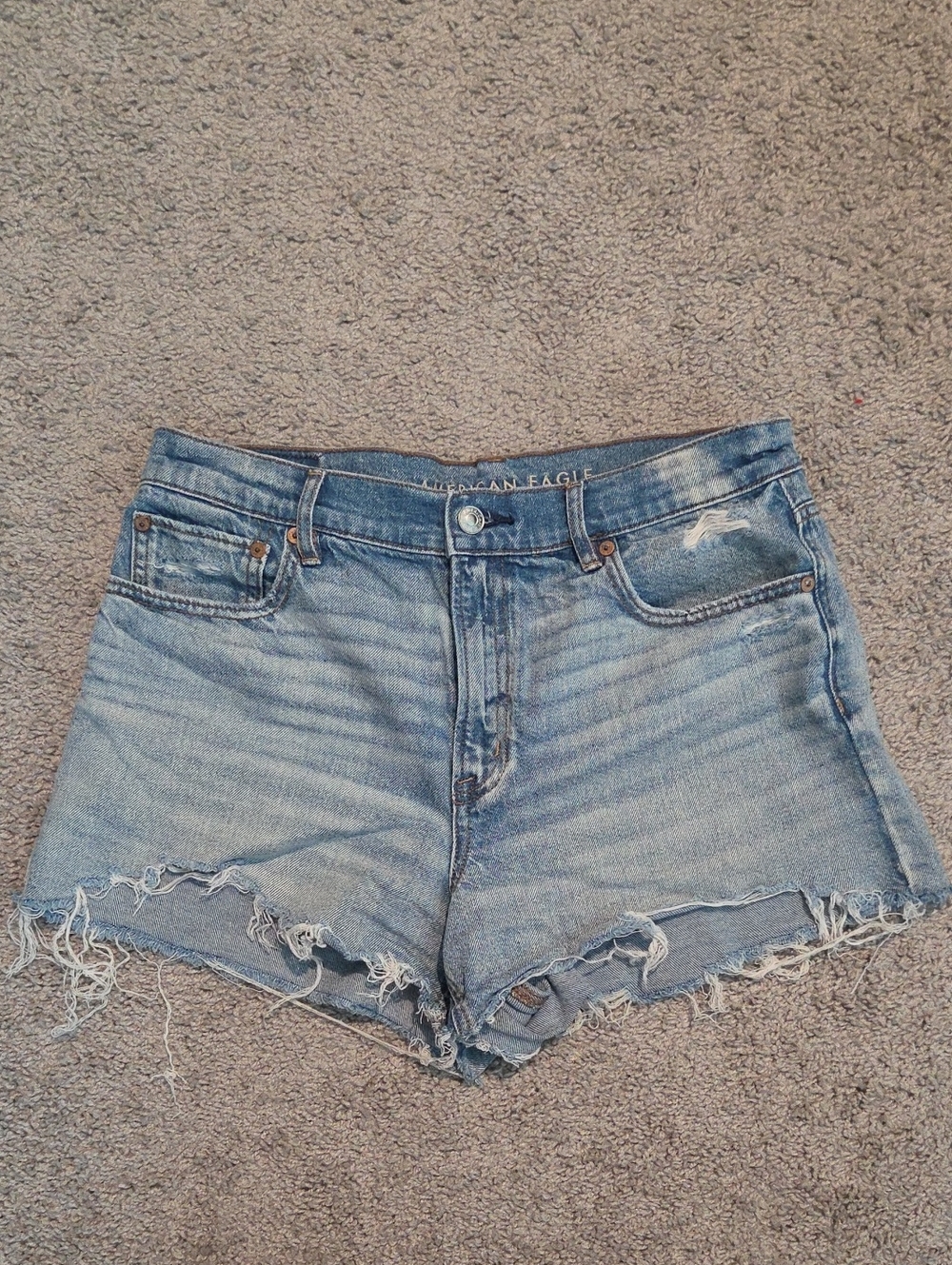 American Eagle Outfitters Light Blue Distressed Denim Cutoff Shorts